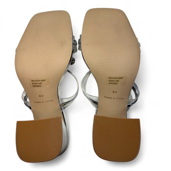 ABOUND Kitch Rhinestone Block Heel Sandal, Silver Metallic, Size 8, NWOB - Picture 10 of 14